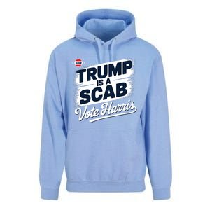 Uaw Union Trump Is A Scab Vote Kamala Harris Funny Unisex Surf Hoodie