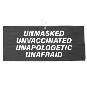 Unmasked Unvaccinated Unapologetic Unafraid Large Microfiber Waffle Golf Towel