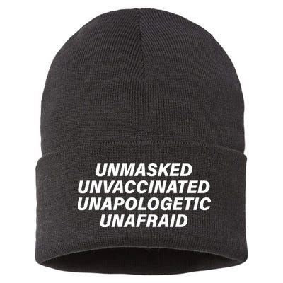 Unmasked Unvaccinated Unapologetic Unafraid Sustainable Knit Beanie