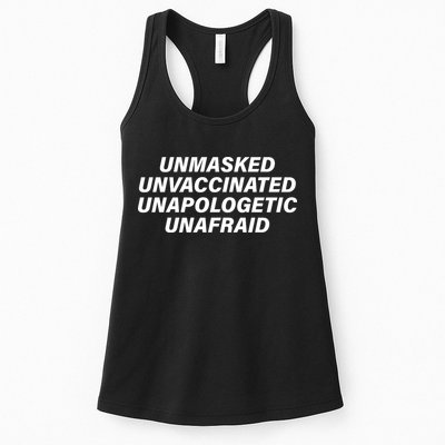 Unmasked Unvaccinated Unapologetic Unafraid Womens Tank Top