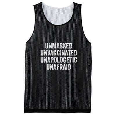 Unmasked Unvaccinated Unapologetic Unafraid Mesh Reversible Basketball Jersey Tank