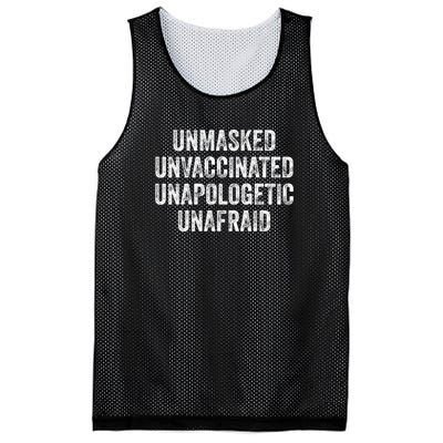 Unmasked Unvaccinated Unapologetic Unafraid Mesh Reversible Basketball Jersey Tank