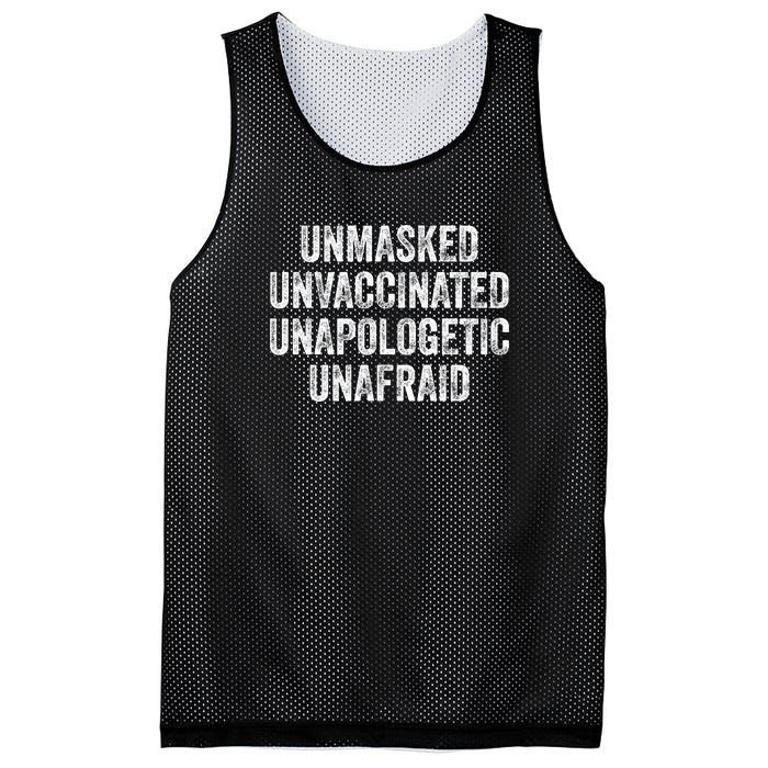 Unmasked Unvaccinated Unapologetic Unafraid Mesh Reversible Basketball Jersey Tank