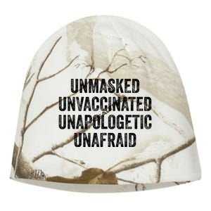 Unmasked Unvaccinated Unapologetic Unafraid Kati - Camo Knit Beanie