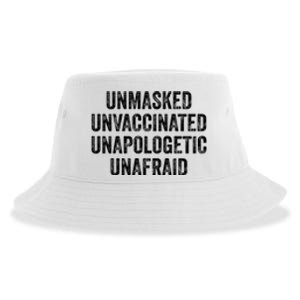 Unmasked Unvaccinated Unapologetic Unafraid Sustainable Bucket Hat