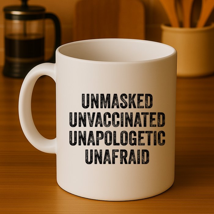 Unmasked Unvaccinated Unapologetic Unafraid Mug