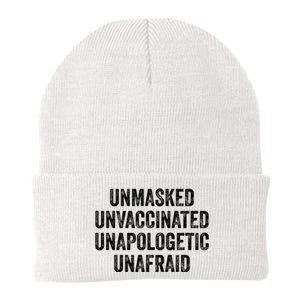 Unmasked Unvaccinated Unapologetic Unafraid Knit Cap Winter Beanie