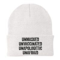 Unmasked Unvaccinated Unapologetic Unafraid Knit Cap Winter Beanie