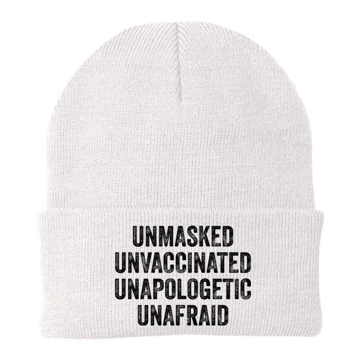 Unmasked Unvaccinated Unapologetic Unafraid Knit Cap Winter Beanie