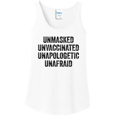 Unmasked Unvaccinated Unapologetic Unafraid Ladies Essential Tank