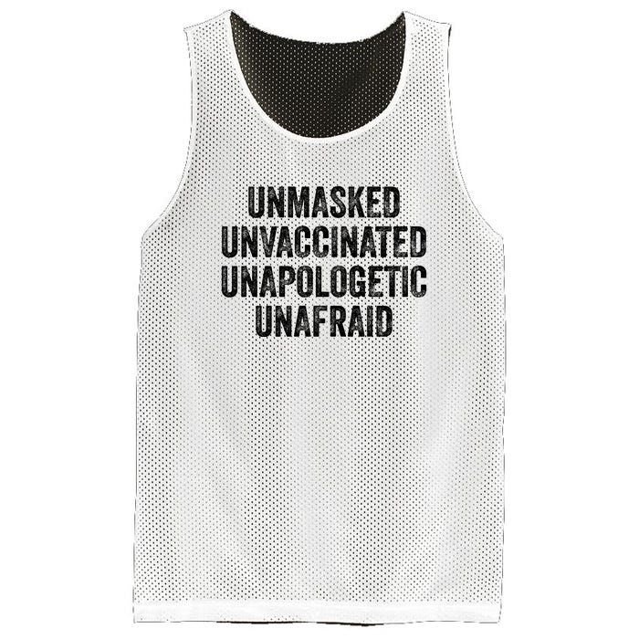 Unmasked Unvaccinated Unapologetic Unafraid Mesh Reversible Basketball Jersey Tank