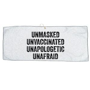 Unmasked Unvaccinated Unapologetic Unafraid Large Microfiber Waffle Golf Towel