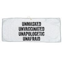 Unmasked Unvaccinated Unapologetic Unafraid Large Microfiber Waffle Golf Towel