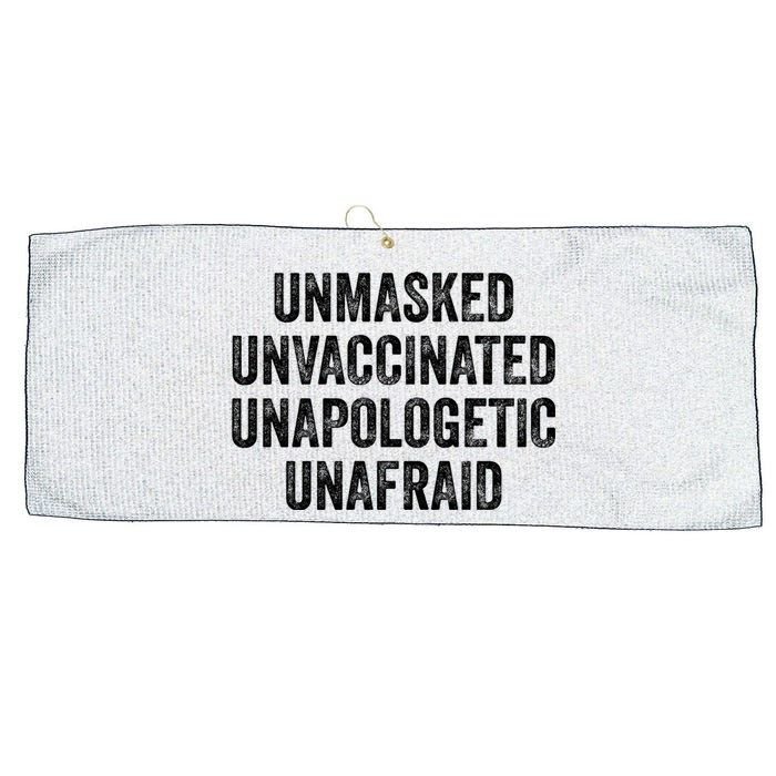 Unmasked Unvaccinated Unapologetic Unafraid Large Microfiber Waffle Golf Towel