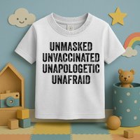 Unmasked Unvaccinated Unapologetic Unafraid Toddler T-Shirt