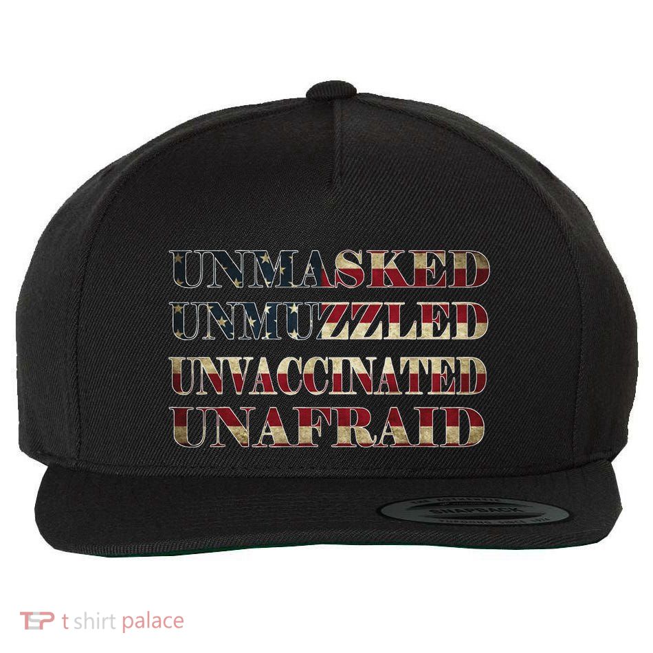 Unmasked Unmuzzled Unvaccinated Unafraid Wool Snapback Cap