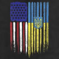 USA Ukraine Ukrainian Flag Trident Roots Retro 7 Panel Mesh Trucker Snapback Hat