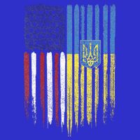 USA Ukraine Ukrainian Flag Trident Roots Retro Tall T-Shirt