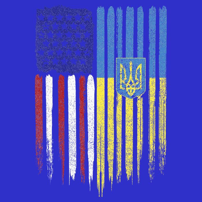 USA Ukraine Ukrainian Flag Trident Roots Retro Tall T-Shirt