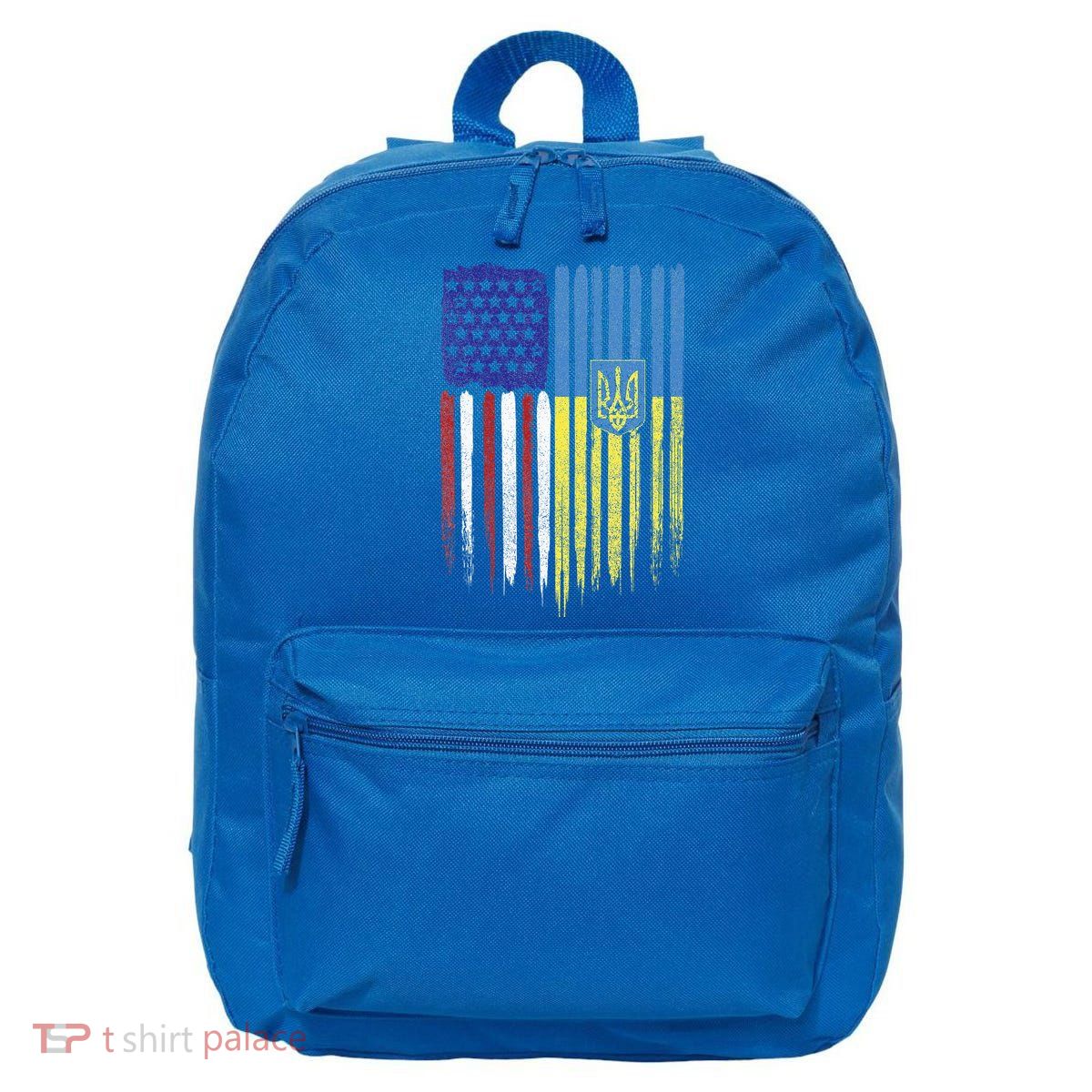 USA Ukraine Ukrainian Flag Trident Roots Retro 16 in Basic Backpack