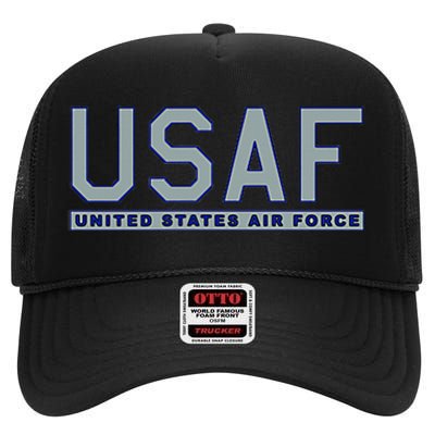 Usaf Us United States High Crown Mesh Back Trucker Hat