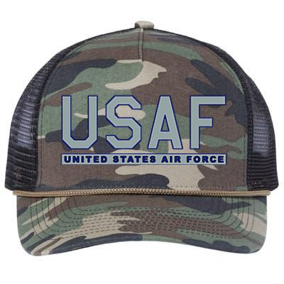 Usaf Us United States Retro Rope Trucker Hat Cap