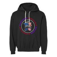 Unmasked Unmuzzled Unvaccinated Unafraid Messy Bun Garment-Dyed Fleece Hoodie