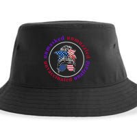 Unmasked Unmuzzled Unvaccinated Unafraid Messy Bun Sustainable Bucket Hat