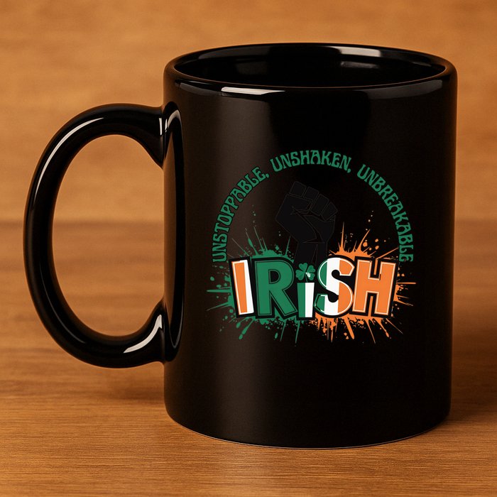Unstoppable Unshaken Unbreakable Irish Pride St PatrickS Gift 11oz C Handle Ceramic Mug