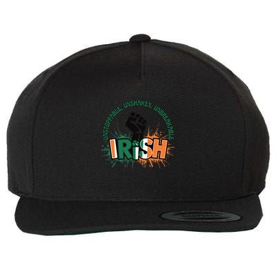 Unstoppable Unshaken Unbreakable Irish Pride St PatrickS Gift Wool Snapback Cap