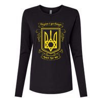 Ukraine Ukrainians Ukrainian Kiev Trysub Flag Womens Cotton Relaxed Long Sleeve T-Shirt