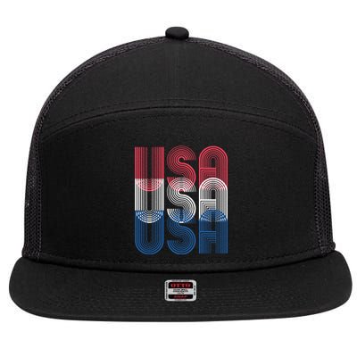 USA USA USA 7 Panel Mesh Trucker Snapback Hat