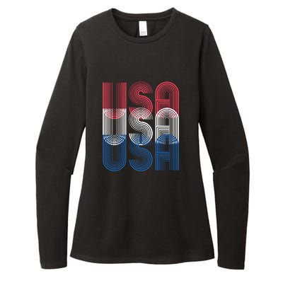 USA USA USA Womens CVC Long Sleeve Shirt