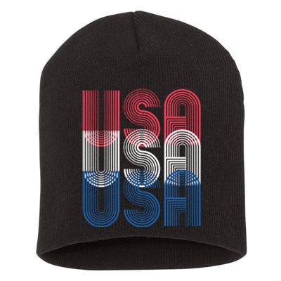 USA USA USA Short Acrylic Beanie