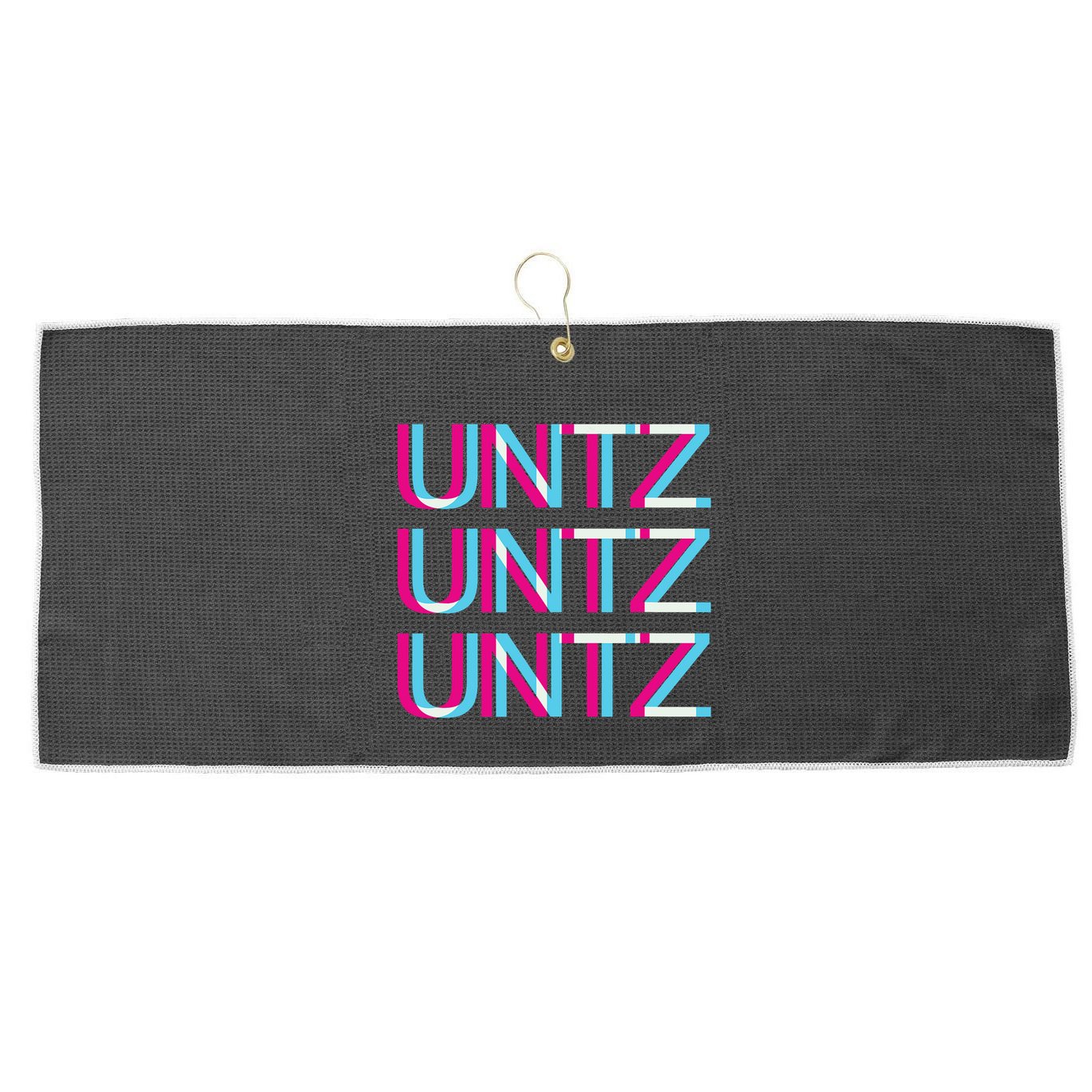 Untz Untz Untz Glitch I Trippy Edm Festival Clothing Techno Large Microfiber Waffle Golf Towel