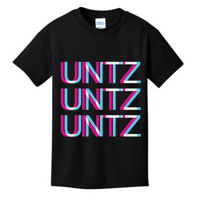 Untz Untz Untz Glitch I Trippy Edm Festival Clothing Techno Kids T-Shirt