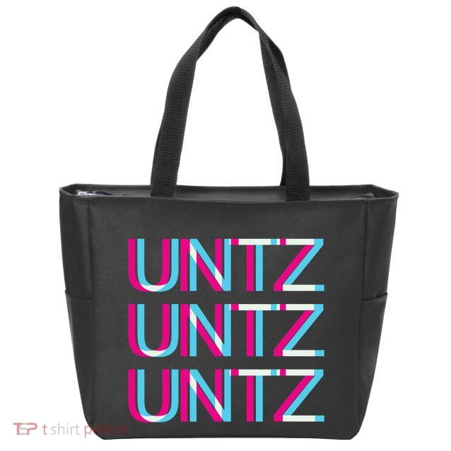 Untz Untz Untz Glitch I Trippy Edm Festival Clothing Techno Zip Tote Bag