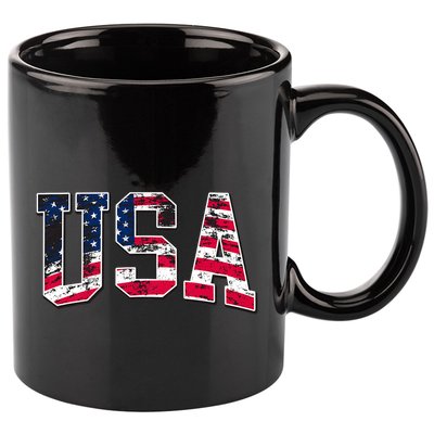 Usa Vintage American Flag 11oz C Handle Ceramic Mug