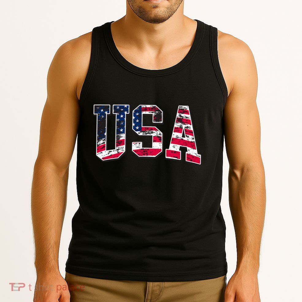 Usa Vintage American Flag Tank Top