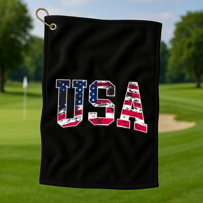 Usa Vintage American Flag Golf Towel