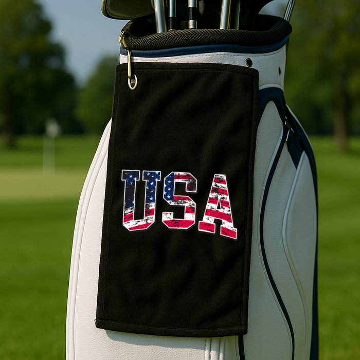 Usa Vintage American Flag Golf Towel