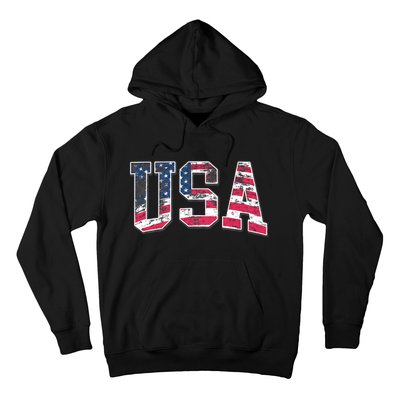 Usa Vintage American Flag 4th Of July Usa Flag Apparel Hoodie