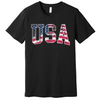 Usa Vintage American Flag 4th Of July Usa Flag Apparel Premium T-Shirt