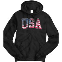 Usa Vintage American Flag 4th Of July Usa Flag Apparel Tie Dye Hoodie