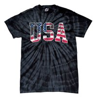 Usa Vintage American Flag 4th Of July Usa Flag Apparel Tie-Dye T-Shirt