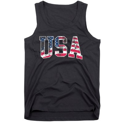 Usa Vintage American Flag 4th Of July Usa Flag Apparel Tank Top