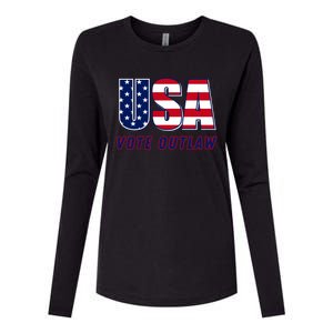 Usa Vote Convicted Felon Outlaw Pro Trump 4th Of July Gift Womens Cotton Relaxed Long Sleeve T-Shirt