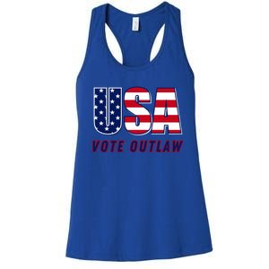 Usa Vote Convicted Felon Outlaw Pro Trump 4th Of July Gift Women's Racerback Tank