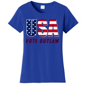 Usa Vote Convicted Felon Outlaw Pro Trump 4th Of July Gift Women's T-Shirt