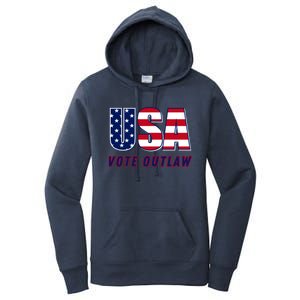 Usa Vote Convicted Felon Outlaw Pro Trump 4th Of July Gift Women's Pullover Hoodie